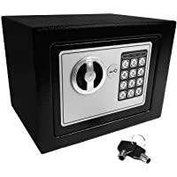 Caja fuerte de seguridad electrónica con teclado y cerradura para llave- tornillos de anclaje y pilas incluidas
